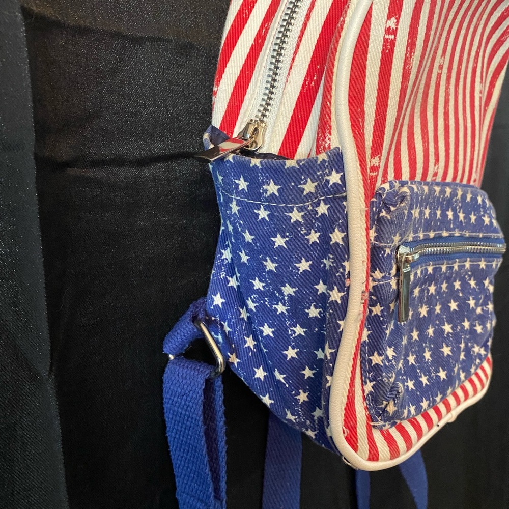 Mossimo Like New Red White Blue Small Backpack - image 3
